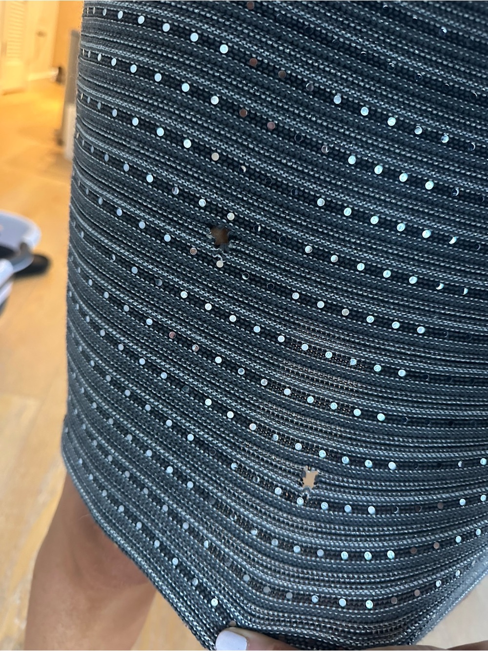 St. John Striped Knit Pencil Skirt in Charcoal Gray - Picture 6 of 6